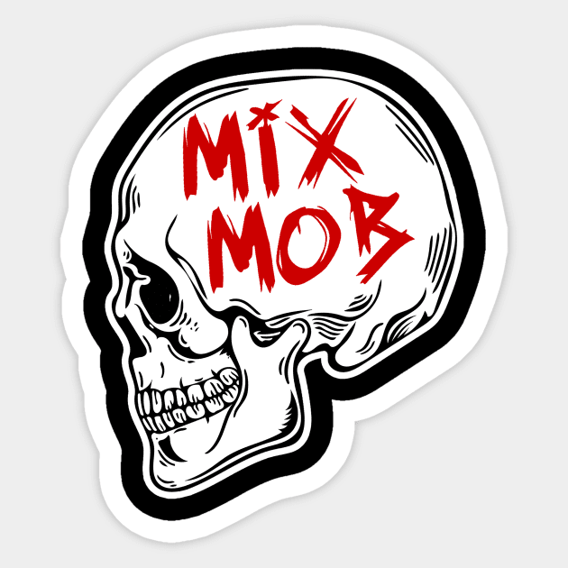 Mix Mob Skull (Red) Sticker by Mix Mob